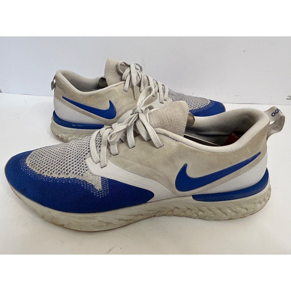 Nike Odyssey React Flyknit 2 Blue White Mesh Sneakers Size 11-11.5M